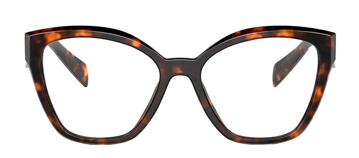 Prada PR 20ZV 14L1O1 Cat-Eye Plastic Havana Eyeglasses with Logo Stamped Demo Lenses Lens