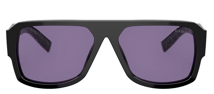 Prada PR 22YS 1AB05Q Pilot Plastic Black Sunglasses with Violet Mirror Lens