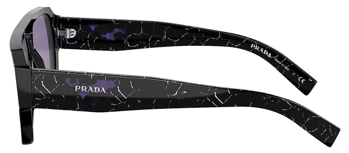 Prada PR 22YS 1AB05Q Pilot Plastic Black Sunglasses with Violet Mirror Lens