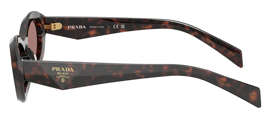 Prada PR 26ZS 17N60B Oval Plastic Tortoise Sunglasses with Brown Lens