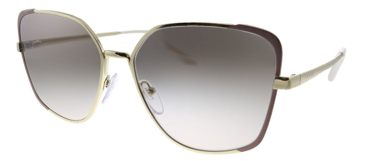 Prada PR 60XS 07B4K0 Butterfly Metal Pink Sunglasses with Brown Mirror Lens