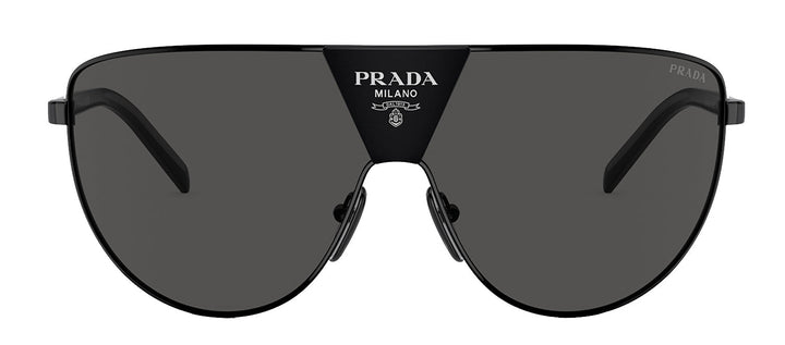 Prada PR 69ZS 1AB5S0 Shield Metal Black Sunglasses with Grey Lens