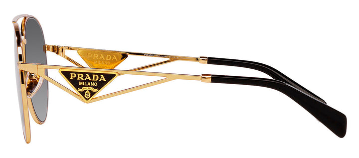 Prada PR 73ZS 5AK5W1 Aviator Metal Gold Sunglasses with Grey Gradient Lens