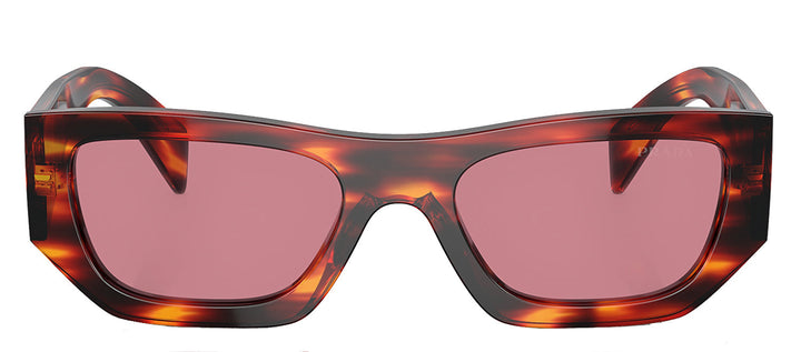Prada PR A01S 13O80B Pillow Acetate Brown Sunglasses with Violet Lens