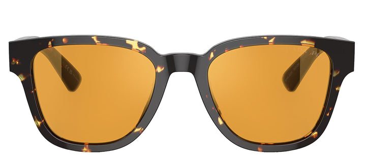Prada PR A04S 16O20C Pillow Acetate Brown Sunglasses with Yellow Polarized Lens