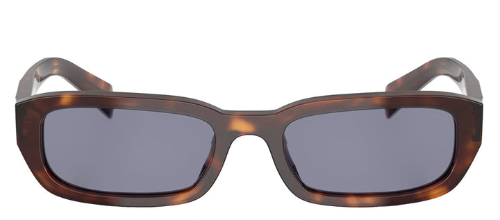 Prada PR B06S 15W03N Rectangle Plastic Tortoise Sunglasses with Grey Lens