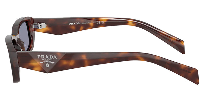 Prada PR B06S 15W03N Rectangle Plastic Tortoise Sunglasses with Grey Lens