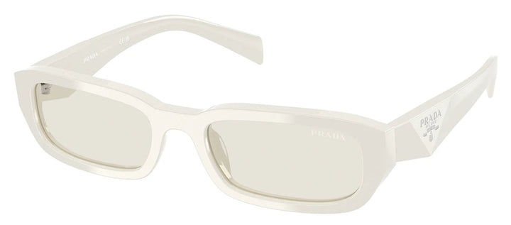 Prada PR B06S 26A40I Rectangle Plastic Beige Sunglasses with Grey Lens
