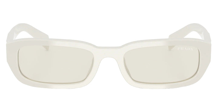 Prada PR B06S 26A40I Rectangle Plastic Beige Sunglasses with Grey Lens