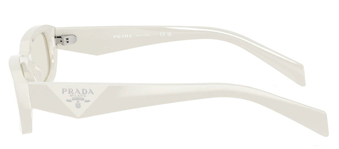 Prada PR B06S 26A40I Rectangle Plastic Beige Sunglasses with Grey Lens