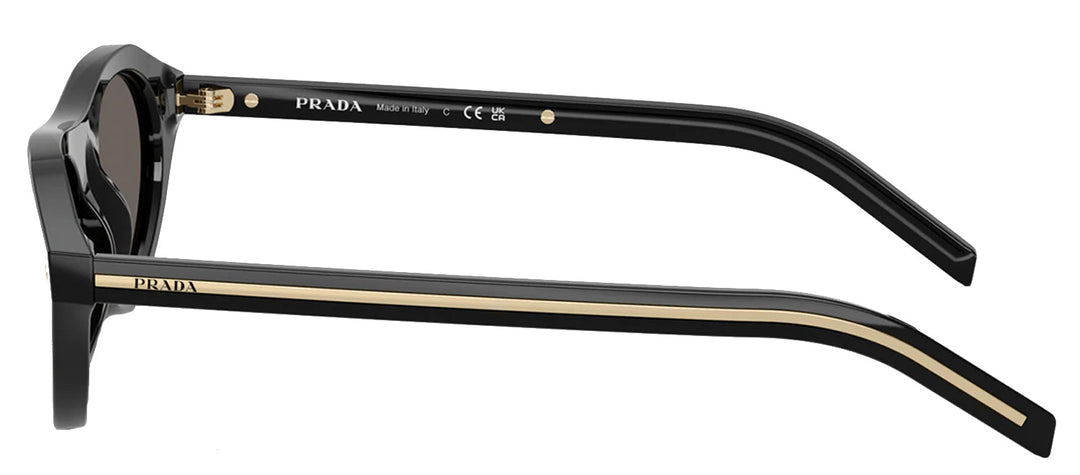 Prada PR B15S 16K731 Irregular Plastic Black Sunglasses with Grey Lens