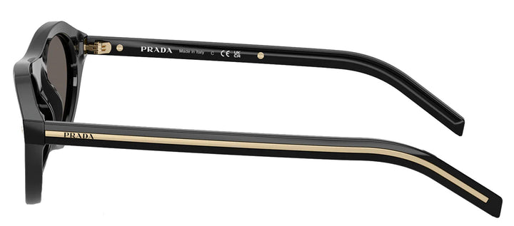 Prada PR B15S 16K731 Irregular Plastic Black Sunglasses with Grey Lens