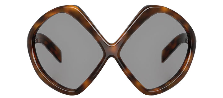 Prada PR B21S 20D50Q Oversized Plastic Tortoise Sunglasses with Grey Lens