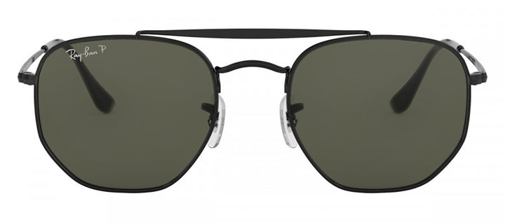 Ray-Ban RB 3648 002/58 Round Metal Black Sunglasses with Green Lens