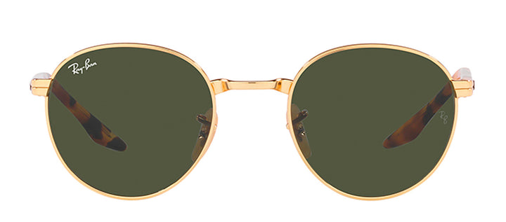 Ray-Ban RB 3691 001/31 Phantos Metal Arista Sunglasses with Green Lens