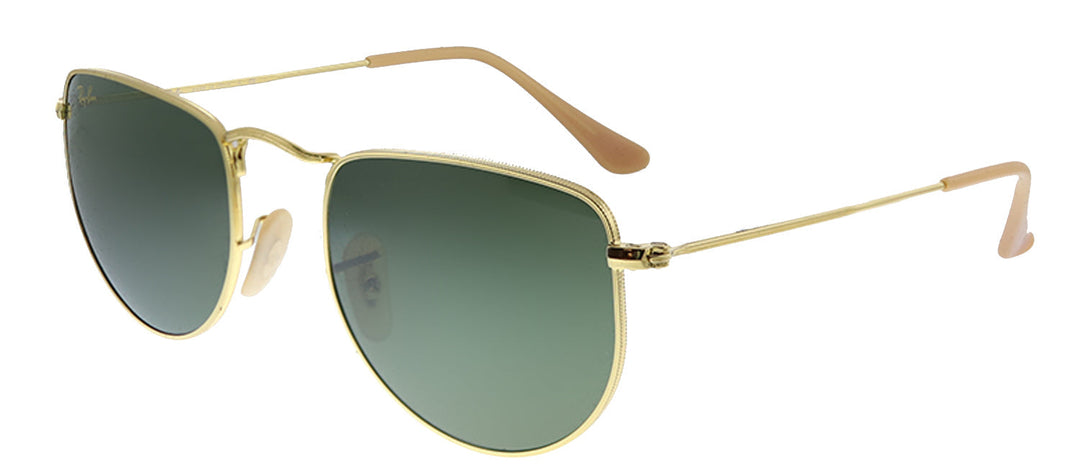 Ray-Ban ELON RB 3958 919631 Geometric Metal Gold Sunglasses with Green Lens