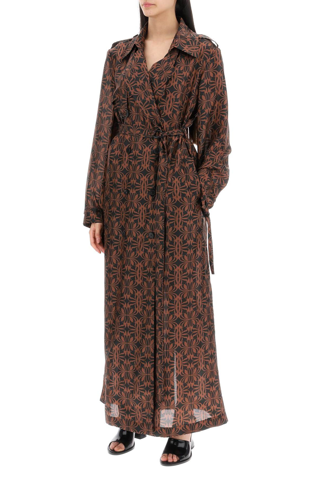 Dries Van Noten Renwicks Printed Silk Dust Coat