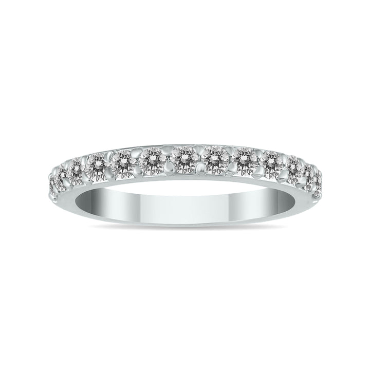 1/2 Carat Tw Diamond Wedding Band In 10K White Gold