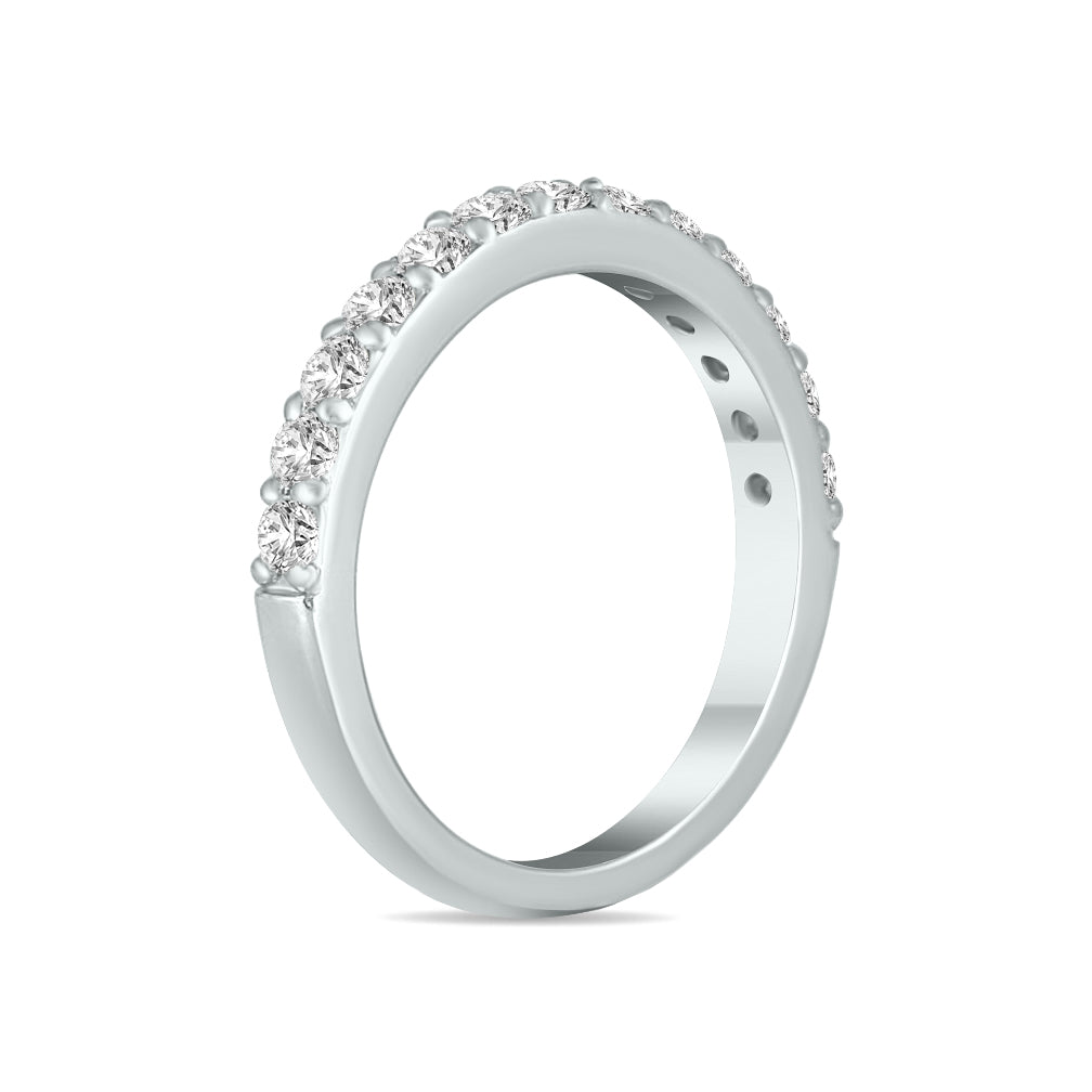 1/2 Carat Tw Diamond Wedding Band In 10K White Gold