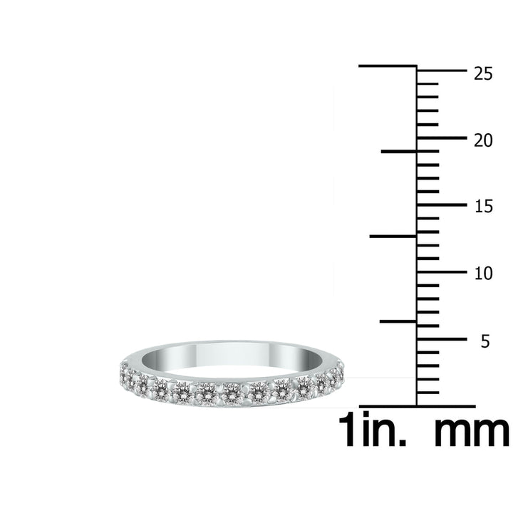 1/2 Carat Tw Diamond Wedding Band In 10K White Gold