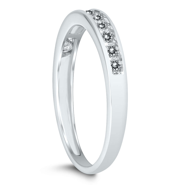 1/2 Carat Tw Channel Set Diamond Band In 10K White Gold