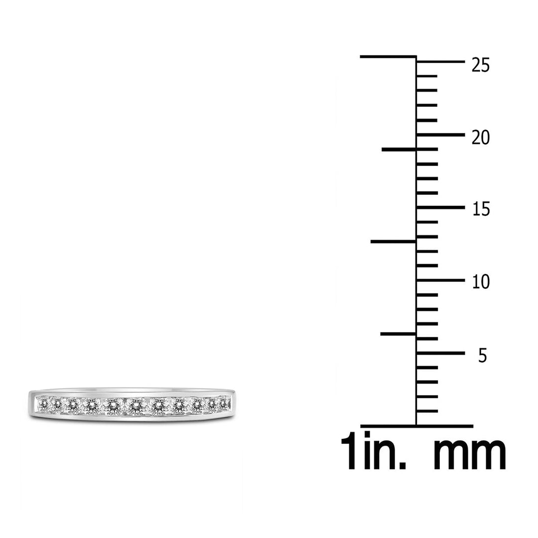 1/2 Carat Tw Channel Set Diamond Band In 10K White Gold