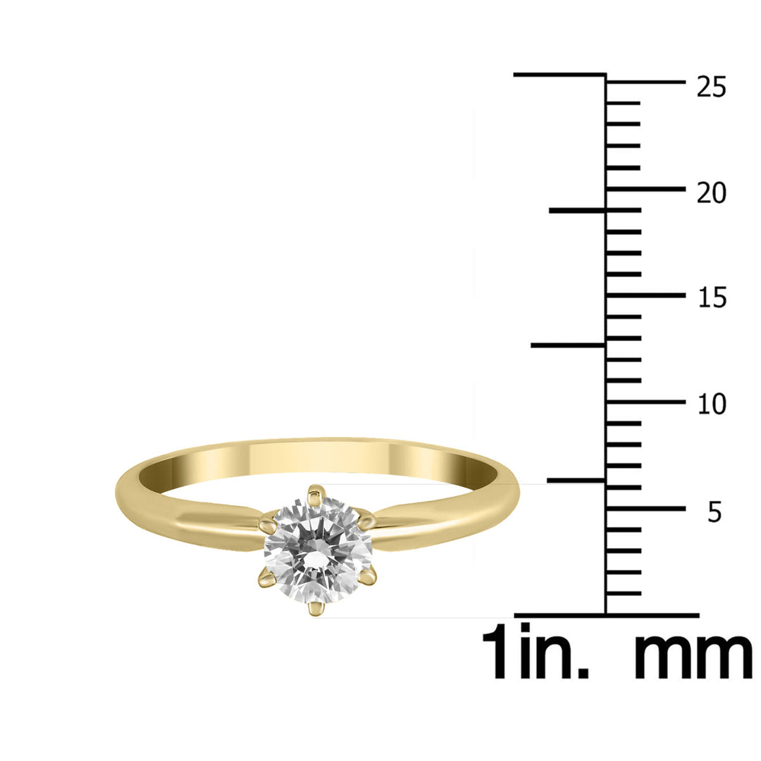 1/2 Carat Diamond Solitaire Ring In 14K Yellow Gold