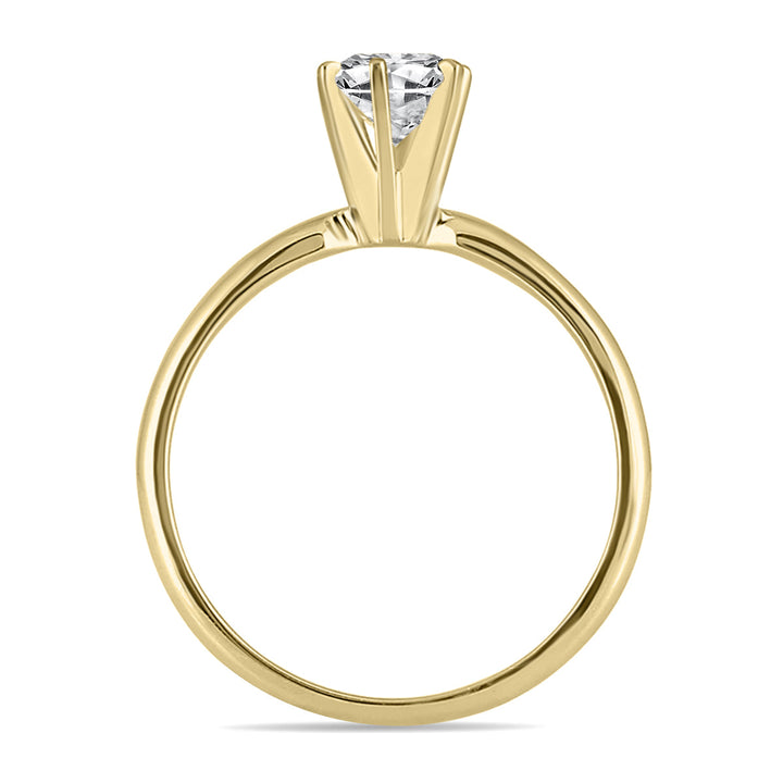 1/2 Carat Diamond Solitaire Ring In 14K Yellow Gold