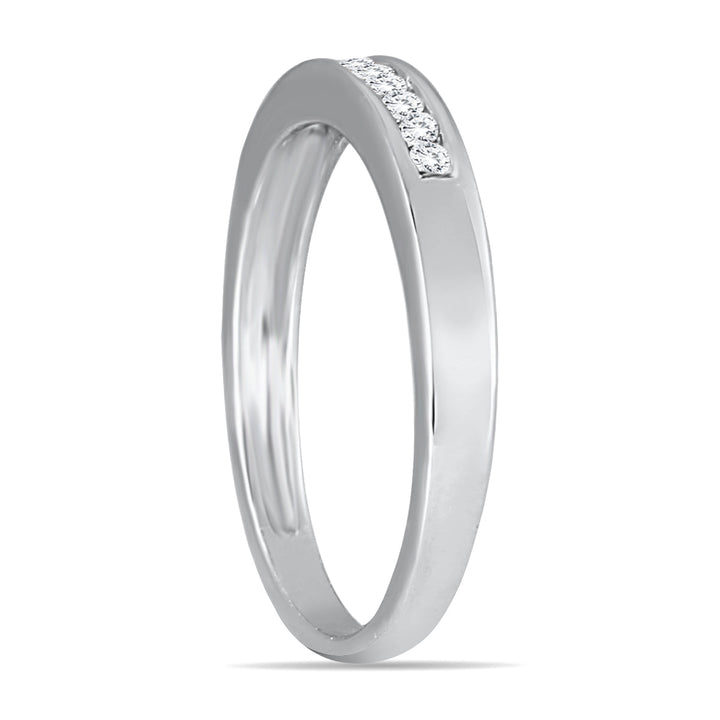 1/10 Carat Tw Channel Set Natural Diamond Band In .925 Sterling Silver