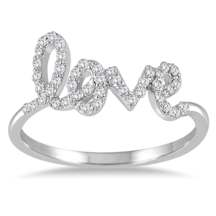 1/4 Carat Tw Diamond Love Ring In 14K White Gold