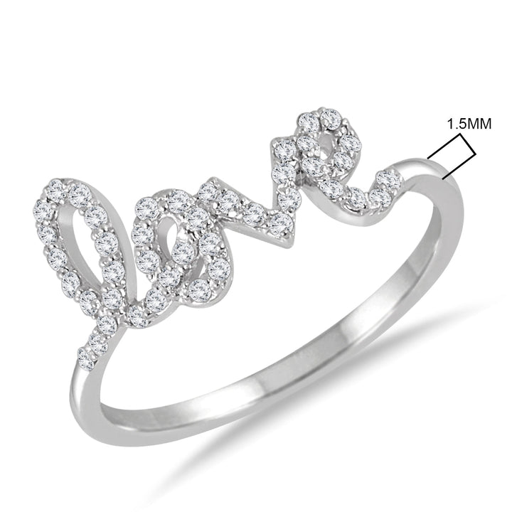 1/4 Carat Tw Diamond Love Ring In 14K White Gold