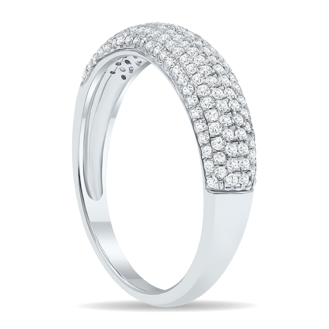 Women's 1/2 Carat Tw Round Diamond Pave Set Wedding Anniversary Band In 10K White Gold