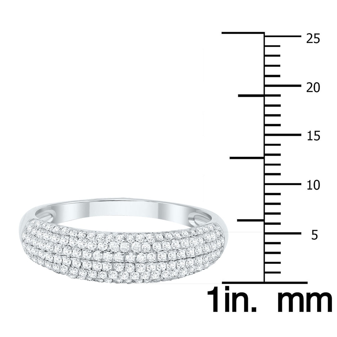 Women's 1/2 Carat Tw Round Diamond Pave Set Wedding Anniversary Band In 10K White Gold