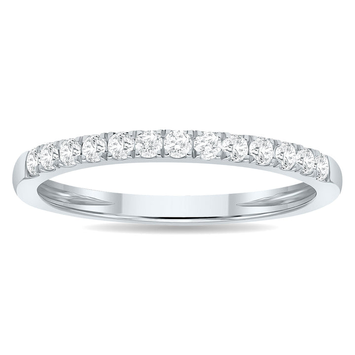 1/4 Carat Tw 2Mm Round Diamond Wedding Band In 10K White Gold