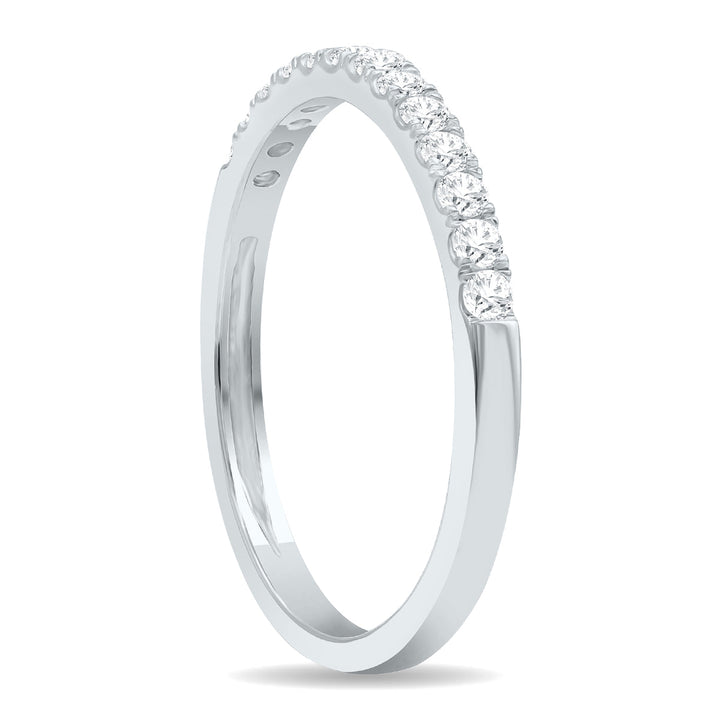 1/4 Carat Tw 2Mm Round Diamond Wedding Band In 10K White Gold