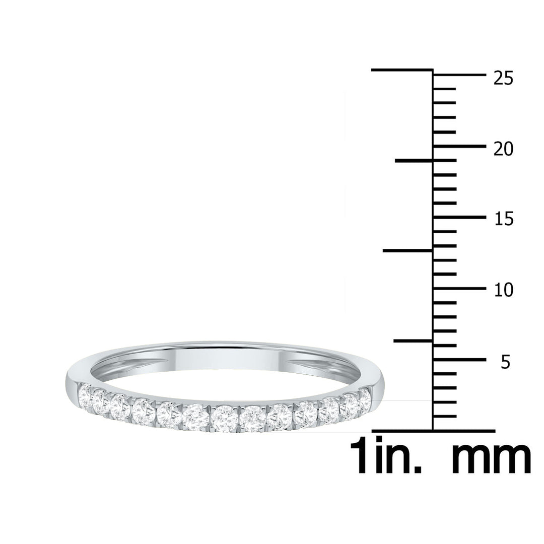 1/4 Carat Tw 2Mm Round Diamond Wedding Band In 10K White Gold