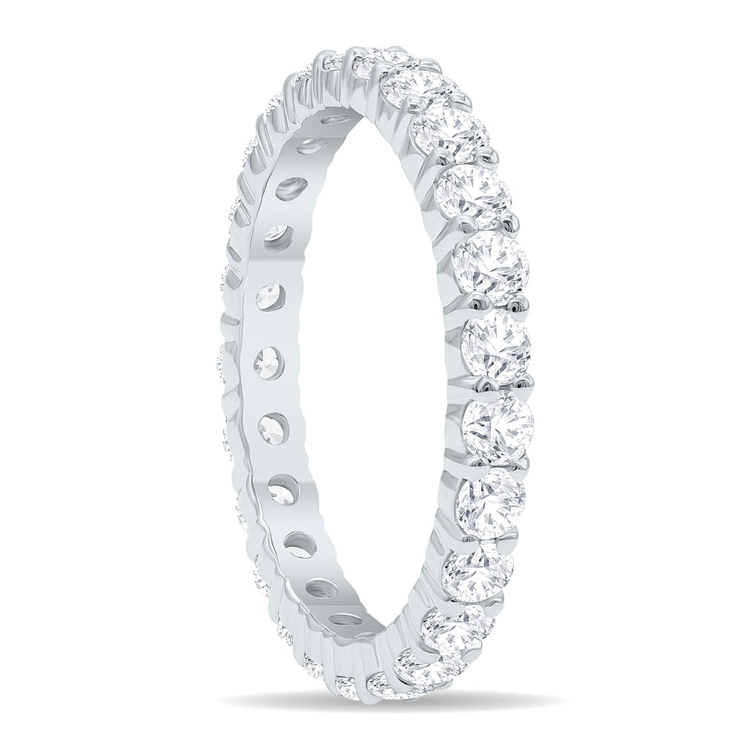 1 1/2 Carat Tw Low Set Diamond Eternity Band In 10K White Gold