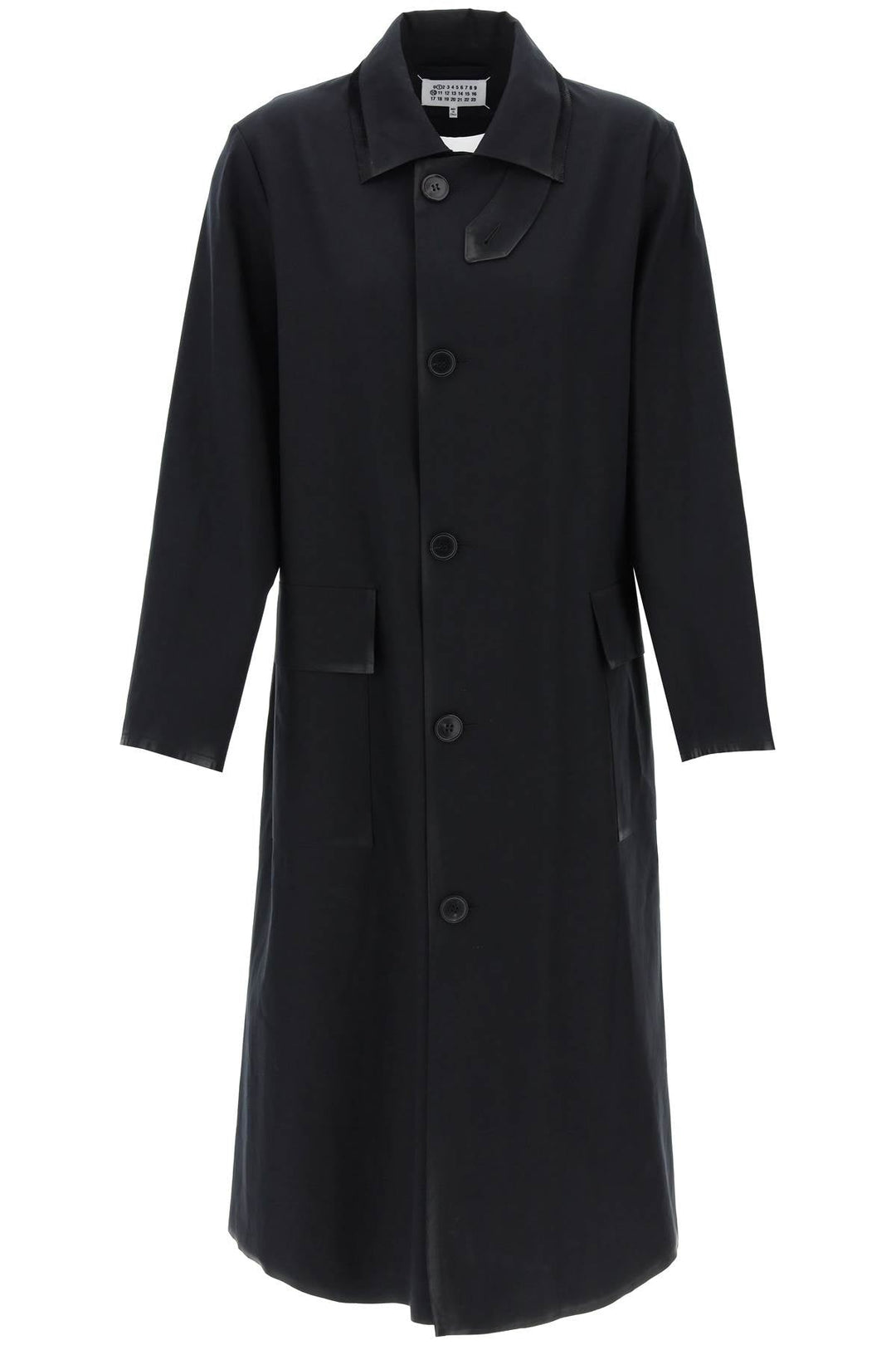 Maison Margiela Cotton Coat With Laminated Trim Details