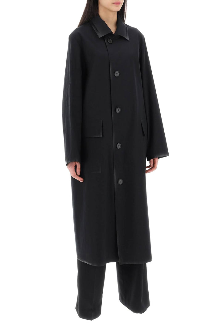 Maison Margiela Cotton Coat With Laminated Trim Details