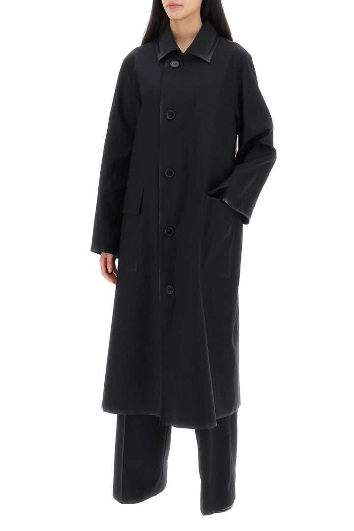 Maison Margiela Cotton Coat With Laminated Trim Details