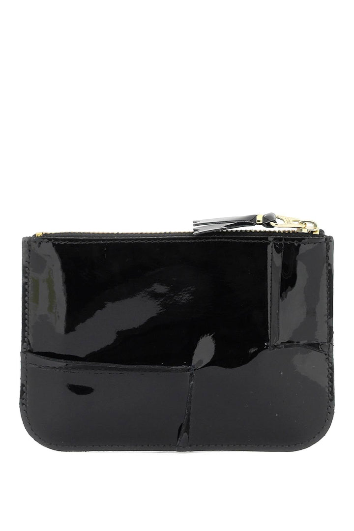 Comme Des Garcons Wallet Zip Around Patent Leather Wallet With Zipper