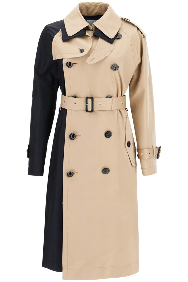 Sacai "color Block Gabardine Trench