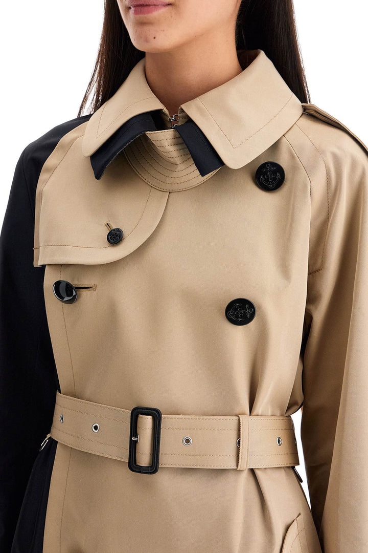 Sacai "color Block Gabardine Trench