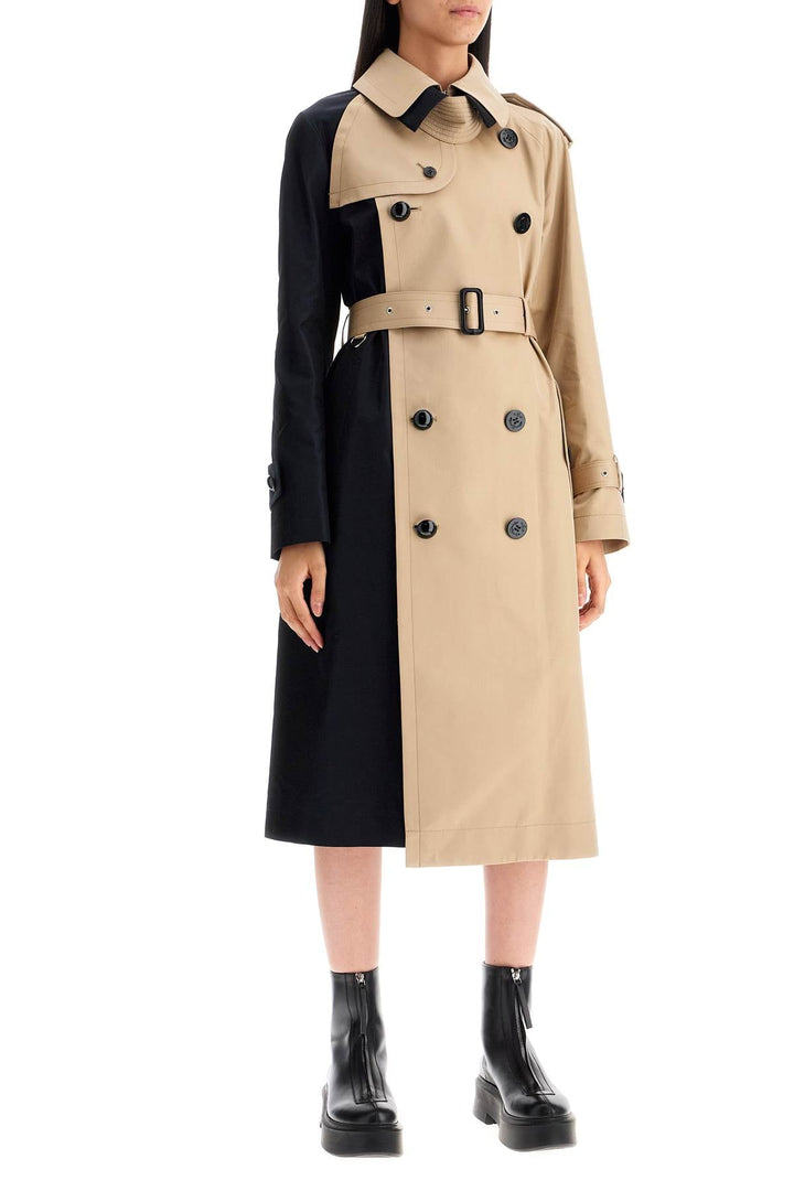 Sacai "color Block Gabardine Trench