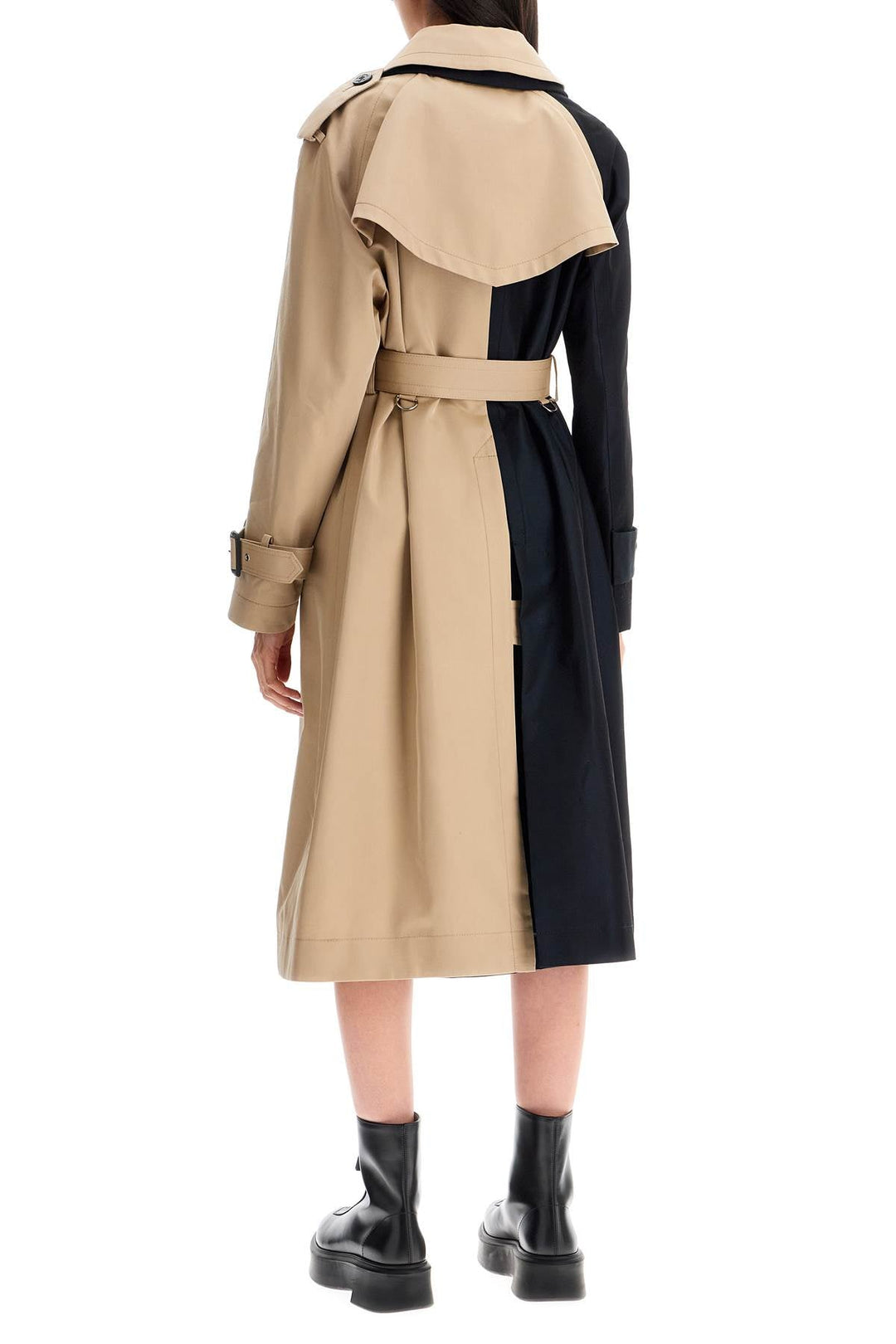 Sacai "color Block Gabardine Trench