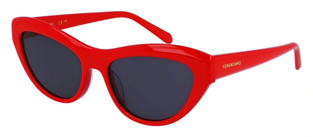 Salvatore Ferragamo SF 1103S 600 Cat-Eye Plastic Red Sunglasses with Grey Lens