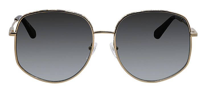 Salvatore Ferragamo SF 277S 733 Rectangle Metal Gold Sunglasses with Grey Gradient Lens