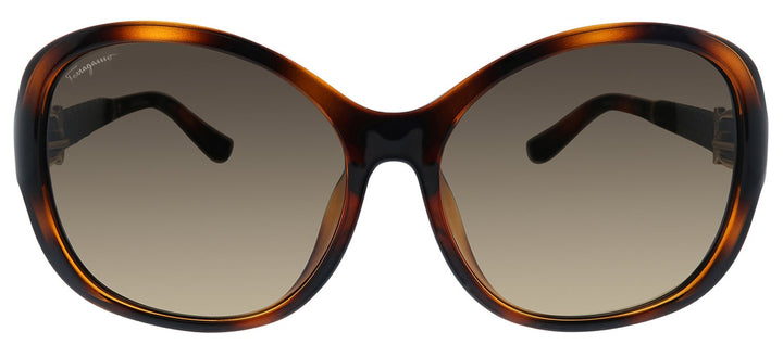 Salvatore Ferragamo SF 744SLA 214 Butterfly Plastic Tortoise Sunglasses with Brown Gradient Lens