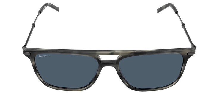 Salvatore Ferragamo SF 966S 003 Square Plastic Grey Sunglasses with Blue Lens