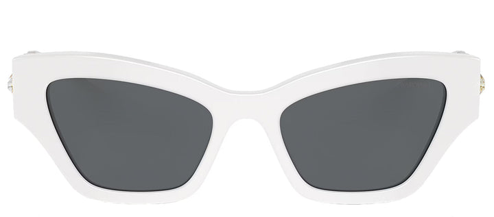 Swarovski SK 6021 105087 Irregular Plastic White Sunglasses with Grey Lens